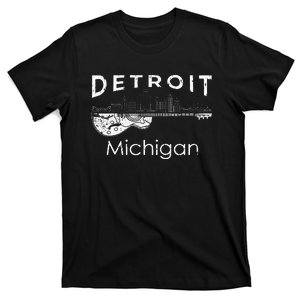 Detroit Souvenir Men Michigan Music Electric Guitar T-Shirt