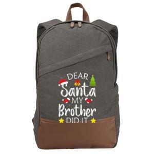 Dear Santa My Brother Did It Funny Christmas Pajamas.png Cotton Canvas Backpack