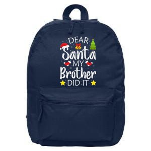 Dear Santa My Brother Did It Funny Christmas Pajamas.png 16 in Basic Backpack