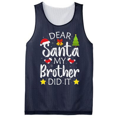 Dear Santa My Brother Did It Funny Christmas Pajamas.png Mesh Reversible Basketball Jersey Tank