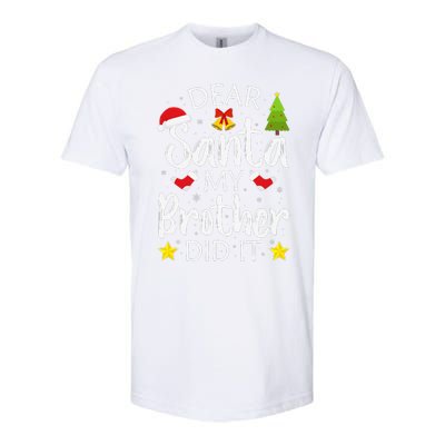 Dear Santa My Brother Did It Funny Christmas Pajamas.png Softstyle® CVC T-Shirt