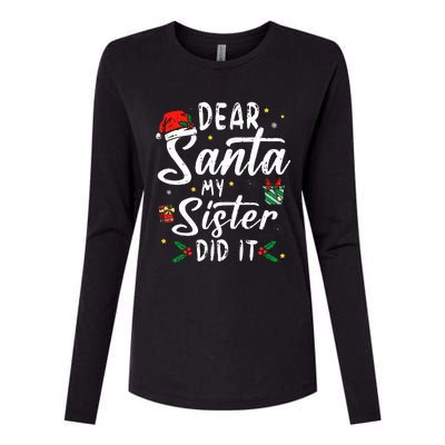 Dear Santa My Sister Did It Funny Christmas Womens Cotton Relaxed Long Sleeve T-Shirt