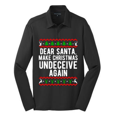 Dear Santa Make Christmas Undeceive Again Funny Cool Gift Silk Touch Performance Long Sleeve Polo