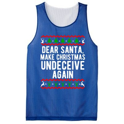 Dear Santa Make Christmas Undeceive Again Funny Cool Gift Mesh Reversible Basketball Jersey Tank