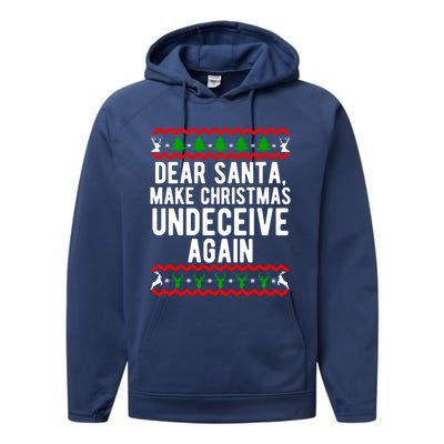 Dear Santa Make Christmas Undeceive Again Funny Cool Gift Performance Fleece Hoodie