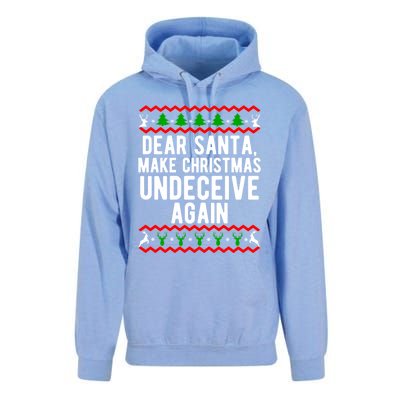 Dear Santa Make Christmas Undeceive Again Funny Cool Gift Unisex Surf Hoodie