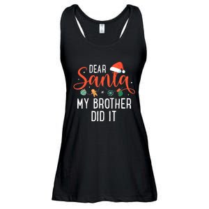 Dear Santa My Brother Did It Family Christmas Ladies Essential Flowy Tank