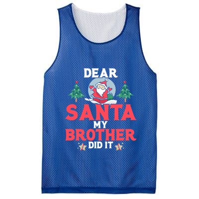 Dear Santa My Brother Did It Gift Mesh Reversible Basketball Jersey Tank