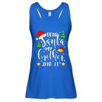 Dear Santa My Brother Did It Funny Christmas Pajama Ladies Essential Flowy Tank