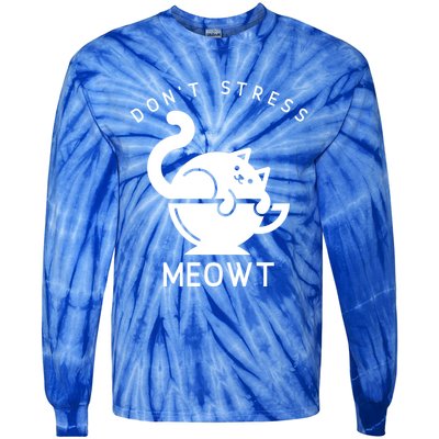 Don’t Stress Meowt Cat Gift Tie-Dye Long Sleeve Shirt