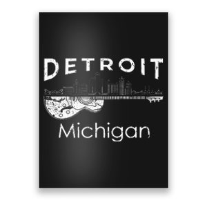 Detroit Souvenir Michigan Music Electric Guitar Poster