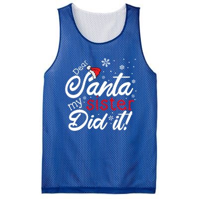 Dear Santa My Sister Did It Christmas Gift Mesh Reversible Basketball Jersey Tank