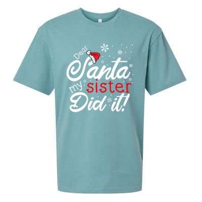 Dear Santa My Sister Did It Christmas Gift Sueded Cloud Jersey T-Shirt