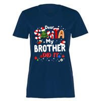 Dear Santa My Brother Did It Funny Christmas Gifts Boy Women's Momentum V-Neck T-Shirt