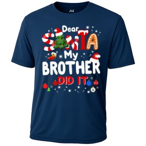 Dear Santa My Brother Did It Funny Christmas Gifts Boy Cooling Performance Crew T-Shirt