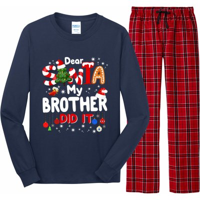 Dear Santa My Brother Did It Funny Christmas Gifts Boy Long Sleeve Pajama Set