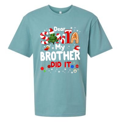 Dear Santa My Brother Did It Funny Christmas Gifts Boy Sueded Cloud Jersey T-Shirt