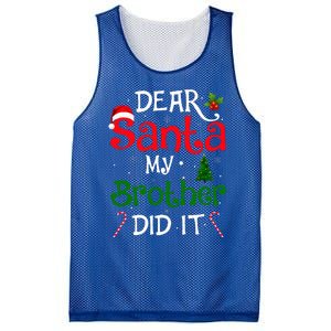 Dear Santa My Brother Did It Funny Christmas Mesh Reversible Basketball Jersey Tank