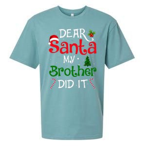 Dear Santa My Brother Did It Funny Christmas Sueded Cloud Jersey T-Shirt