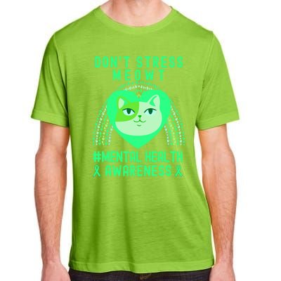 Don't Stress Meowt Tal Health Awareness Rainbow Heart Cat Gift Adult ChromaSoft Performance T-Shirt