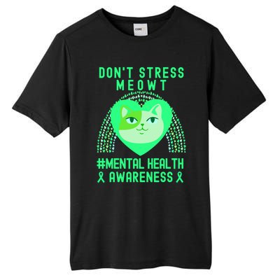 Don't Stress Meowt Tal Health Awareness Rainbow Heart Cat Gift Tall Fusion ChromaSoft Performance T-Shirt