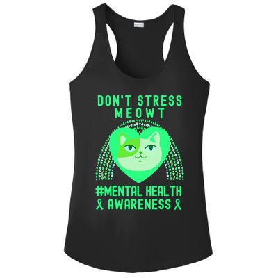 Don't Stress Meowt Tal Health Awareness Rainbow Heart Cat Gift Ladies PosiCharge Competitor Racerback Tank