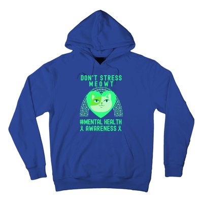 Don't Stress Meowt Tal Health Awareness Rainbow Heart Cat Gift Hoodie