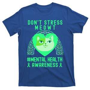 Don't Stress Meowt Tal Health Awareness Rainbow Heart Cat Gift T-Shirt