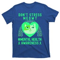 Don't Stress Meowt Tal Health Awareness Rainbow Heart Cat Gift T-Shirt