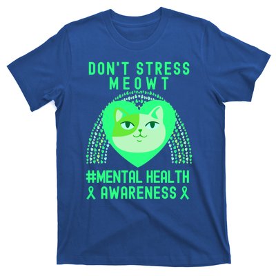 Don't Stress Meowt Tal Health Awareness Rainbow Heart Cat Gift T-Shirt