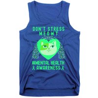 Don't Stress Meowt Tal Health Awareness Rainbow Heart Cat Gift Tank Top