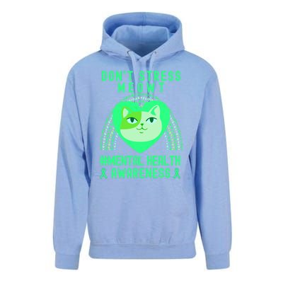 Don't Stress Meowt Tal Health Awareness Rainbow Heart Cat Gift Unisex Surf Hoodie