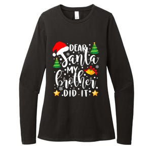 Dear Santa My Brother Did It Funny Christmas Pajama Womens CVC Long Sleeve Shirt