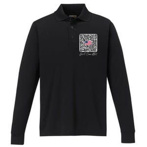 DonT Scan Me Funny Qr President Trump Dance Code Back Performance Long Sleeve Polo