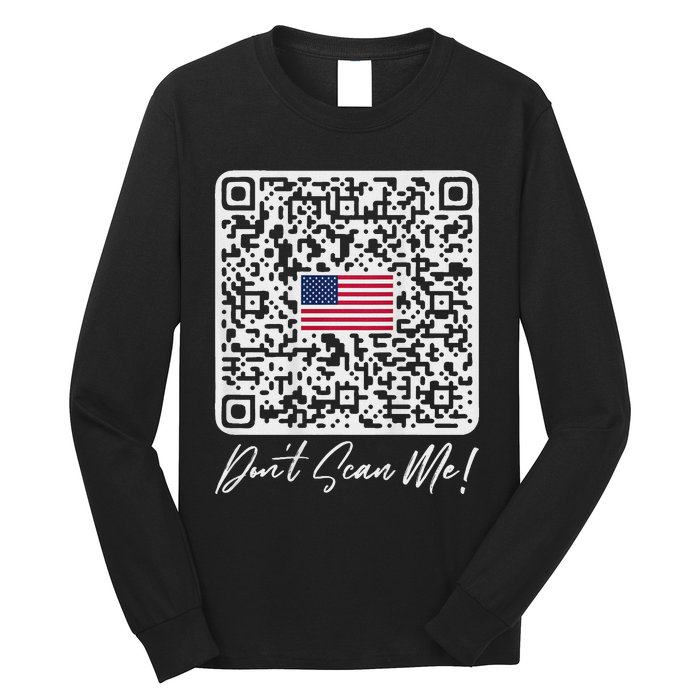 DonT Scan Me Funny Qr President Trump Dance Code Back Long Sleeve Shirt