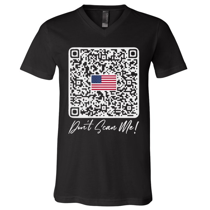 DonT Scan Me Funny Qr President Trump Dance Code Back V-Neck T-Shirt