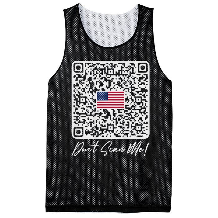 DonT Scan Me Funny Qr President Trump Dance Code Back Mesh Reversible Basketball Jersey Tank