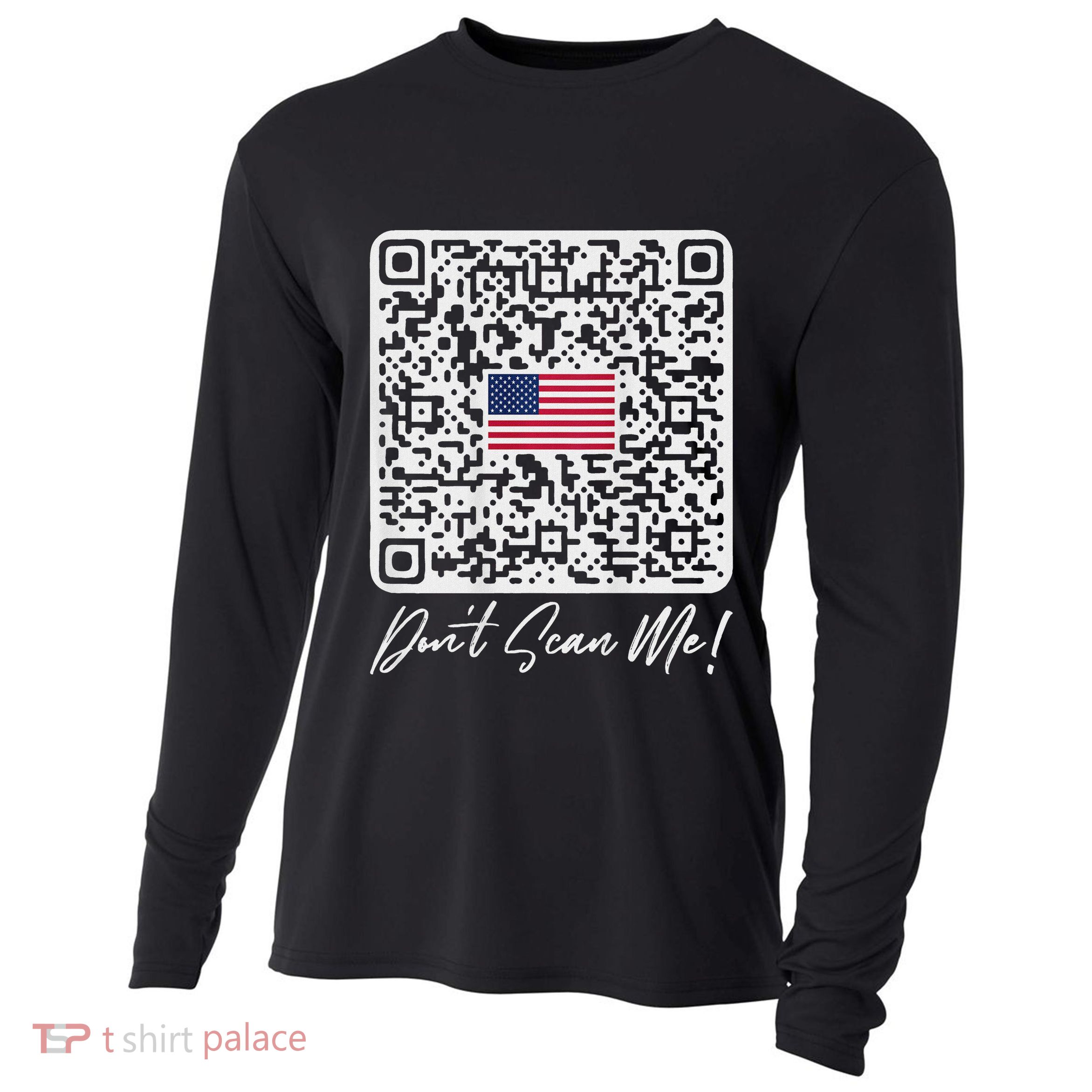 DonT Scan Me Funny Qr President Trump Dance Code Back Cooling Performance Long Sleeve Crew