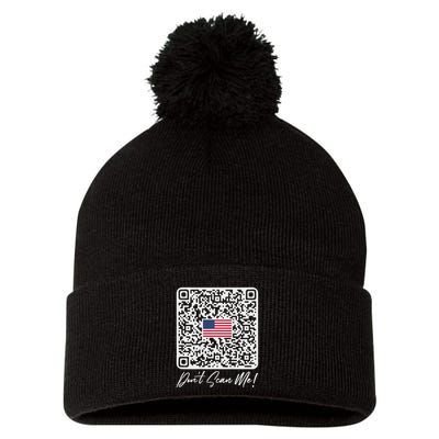 DonT Scan Me Funny Qr President Trump Dance Code Back Pom Pom 12in Knit Beanie