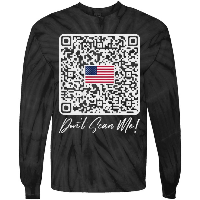 DonT Scan Me Funny Qr President Trump Dance Code Back Tie-Dye Long Sleeve Shirt