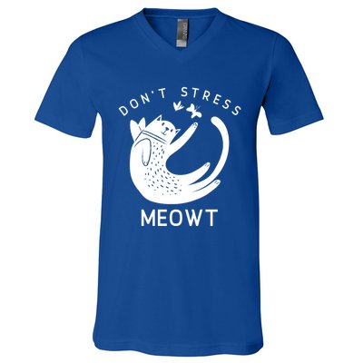 Don’t Stress Meowt Kitty Great Gift V-Neck T-Shirt