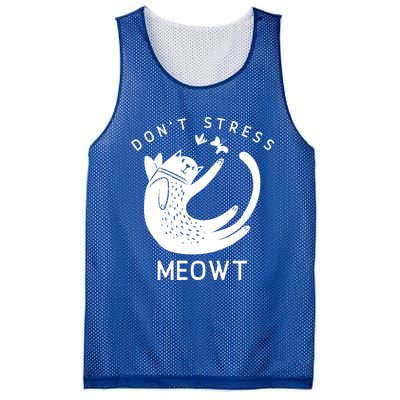 Don’t Stress Meowt Kitty Great Gift Mesh Reversible Basketball Jersey Tank