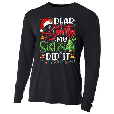 Dear Santa My Sister Did It Funny Xmas Christmas Pajamas Cooling Performance Long Sleeve Crew