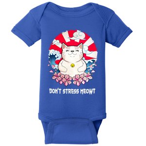 Dont Stress Meowt Cat Lover Positive Quotes Kitten Gift Baby Bodysuit