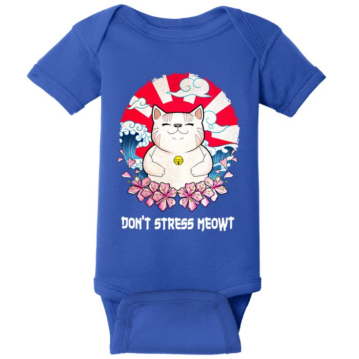 Dont Stress Meowt Cat Lover Positive Quotes Kitten Gift Baby Bodysuit