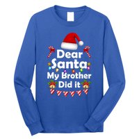 Dear Santa My Brother Did It Christmas Matching Boy And Girl Gift Long Sleeve Shirt