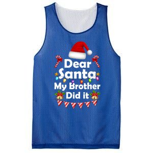 Dear Santa My Brother Did It Christmas Matching Boy And Girl Gift Mesh Reversible Basketball Jersey Tank