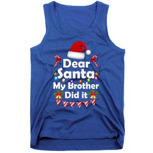 Dear Santa My Brother Did It Christmas Matching Boy And Girl Gift Tank Top