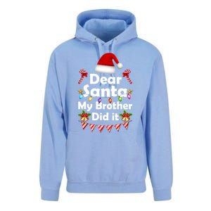 Dear Santa My Brother Did It Christmas Matching Boy And Girl Gift Unisex Surf Hoodie