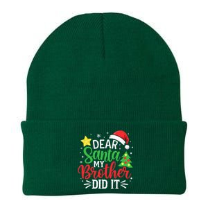 Dear Santa My Brother Did It Xmas Family Ns Knit Cap Winter Beanie